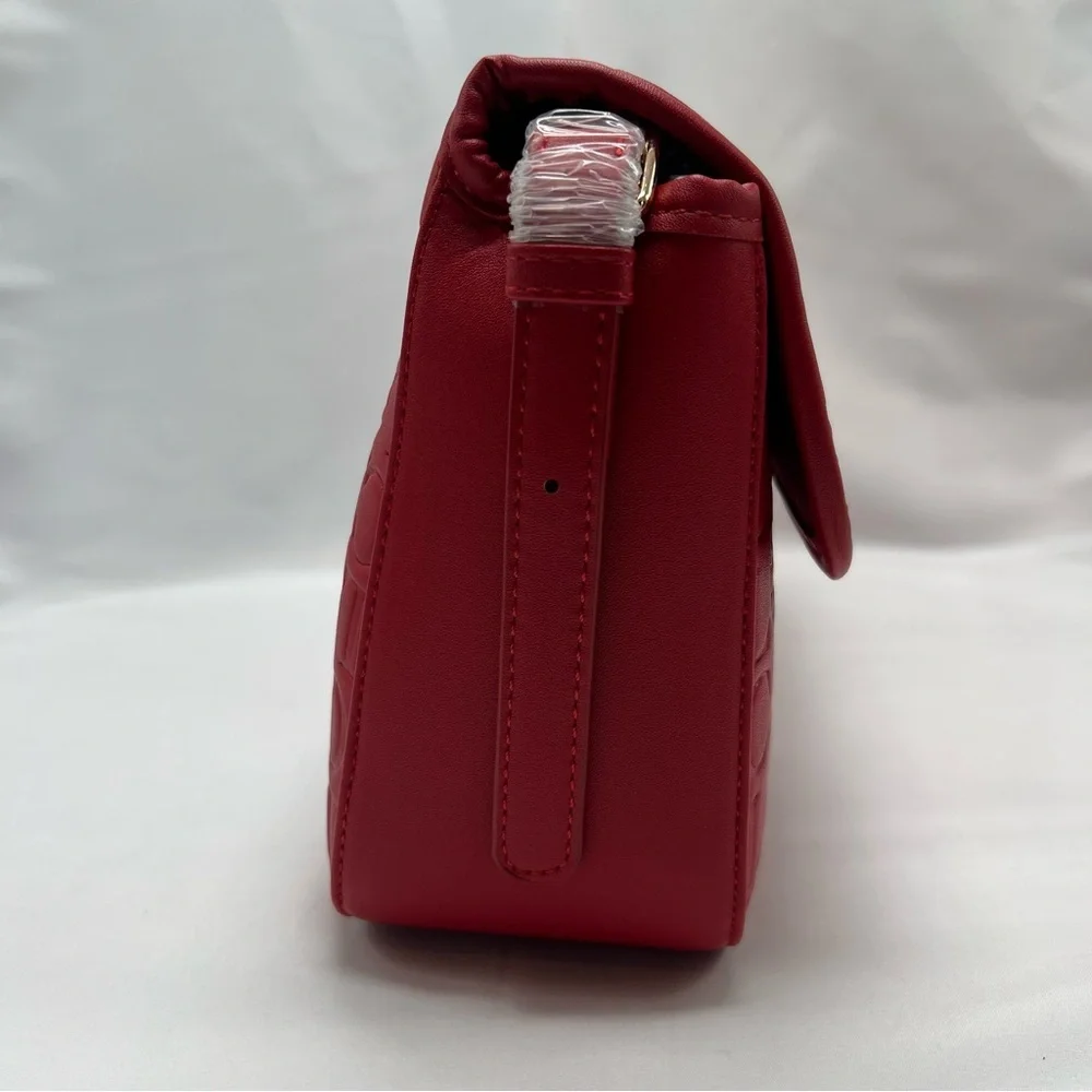 NWT CXL by Christian Lacroix‎ Clara Embossed Logo Shoulder Bag Red